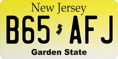 NJ license plate B65AFJ