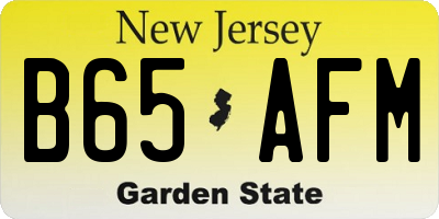 NJ license plate B65AFM
