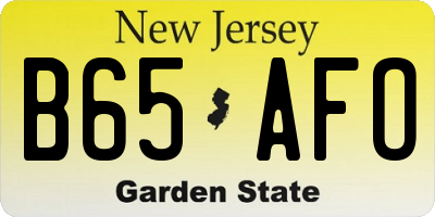 NJ license plate B65AFO