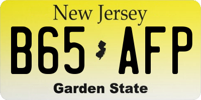 NJ license plate B65AFP
