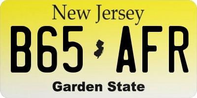 NJ license plate B65AFR