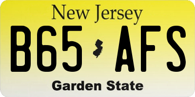 NJ license plate B65AFS