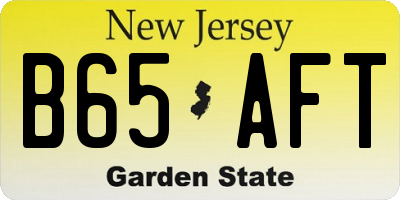 NJ license plate B65AFT