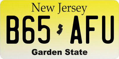 NJ license plate B65AFU