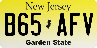 NJ license plate B65AFV