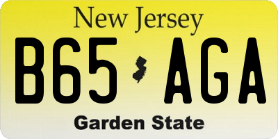 NJ license plate B65AGA