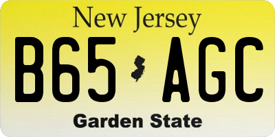 NJ license plate B65AGC