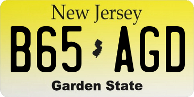 NJ license plate B65AGD