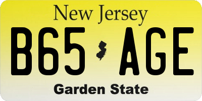 NJ license plate B65AGE