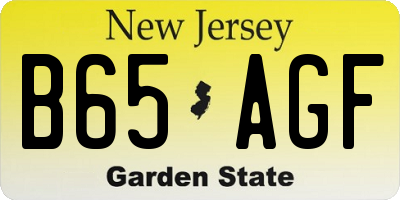 NJ license plate B65AGF