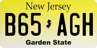 NJ license plate B65AGH