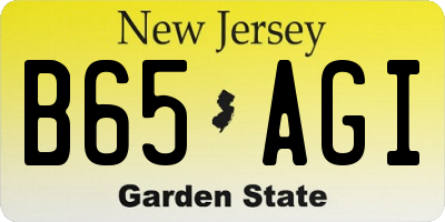 NJ license plate B65AGI