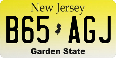 NJ license plate B65AGJ