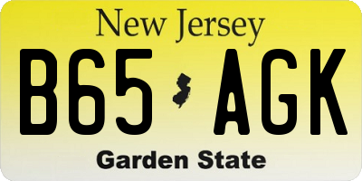 NJ license plate B65AGK