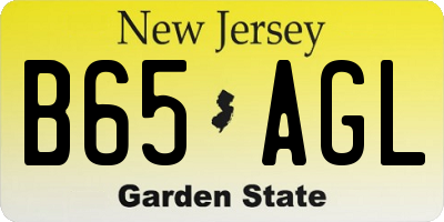 NJ license plate B65AGL