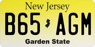 NJ license plate B65AGM