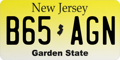 NJ license plate B65AGN