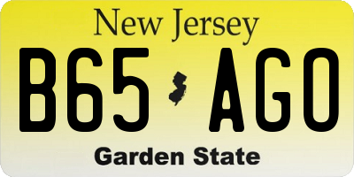 NJ license plate B65AGO