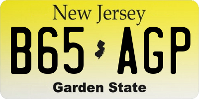 NJ license plate B65AGP