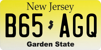 NJ license plate B65AGQ