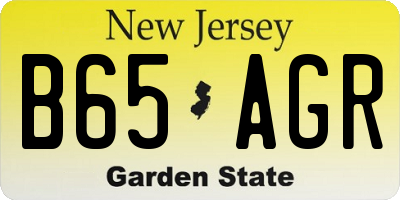 NJ license plate B65AGR