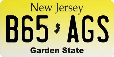 NJ license plate B65AGS