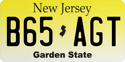 NJ license plate B65AGT