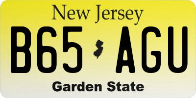 NJ license plate B65AGU