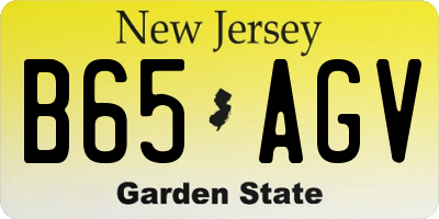 NJ license plate B65AGV