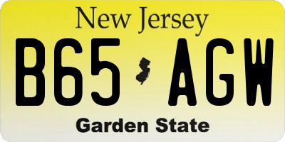 NJ license plate B65AGW