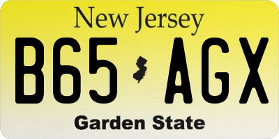 NJ license plate B65AGX