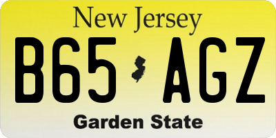 NJ license plate B65AGZ