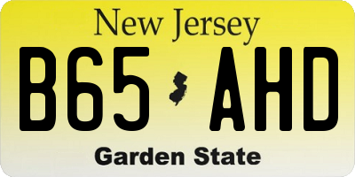 NJ license plate B65AHD