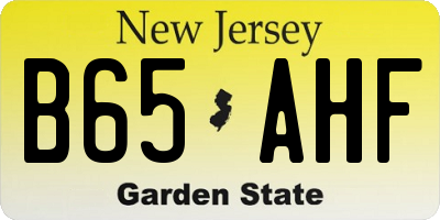 NJ license plate B65AHF