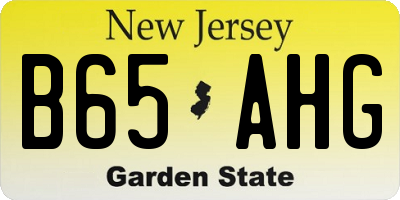 NJ license plate B65AHG