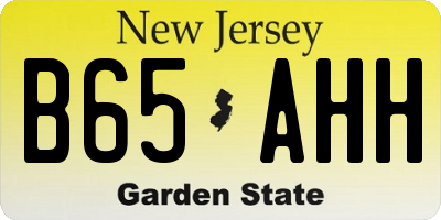 NJ license plate B65AHH