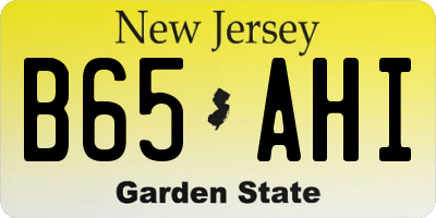 NJ license plate B65AHI