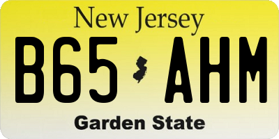 NJ license plate B65AHM