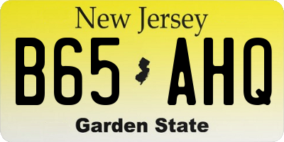 NJ license plate B65AHQ