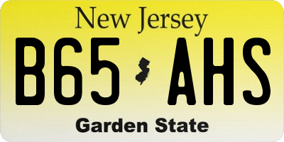 NJ license plate B65AHS