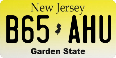 NJ license plate B65AHU
