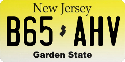 NJ license plate B65AHV