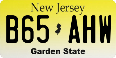 NJ license plate B65AHW