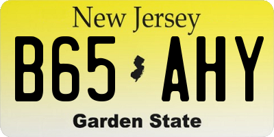 NJ license plate B65AHY