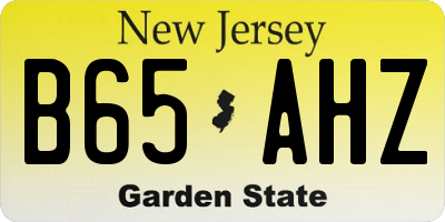 NJ license plate B65AHZ