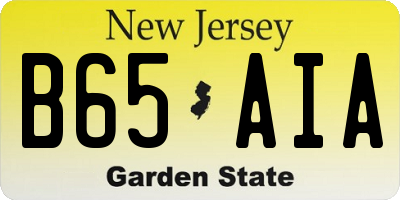 NJ license plate B65AIA