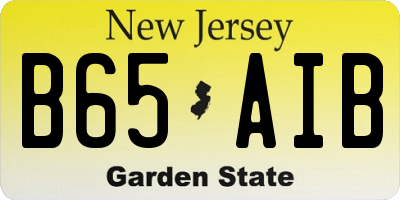 NJ license plate B65AIB