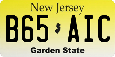 NJ license plate B65AIC