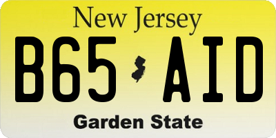 NJ license plate B65AID