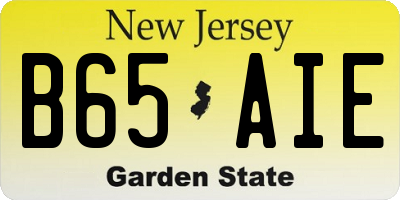 NJ license plate B65AIE